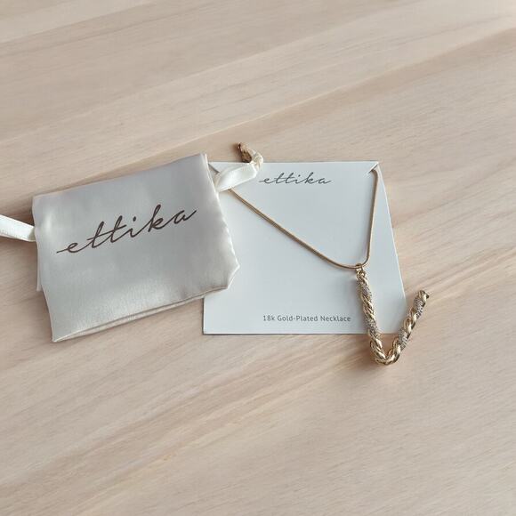 ettika Jewelry - Ettika 18K Goldplated & Cubic Zirconia V Initial Pendant Necklace